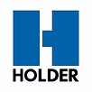 A blue geometric “H” shape appears above the word “HOLDER” in bold black capital letters on a white background, reflecting the clean, modern style often associated with West Coast Partitions.